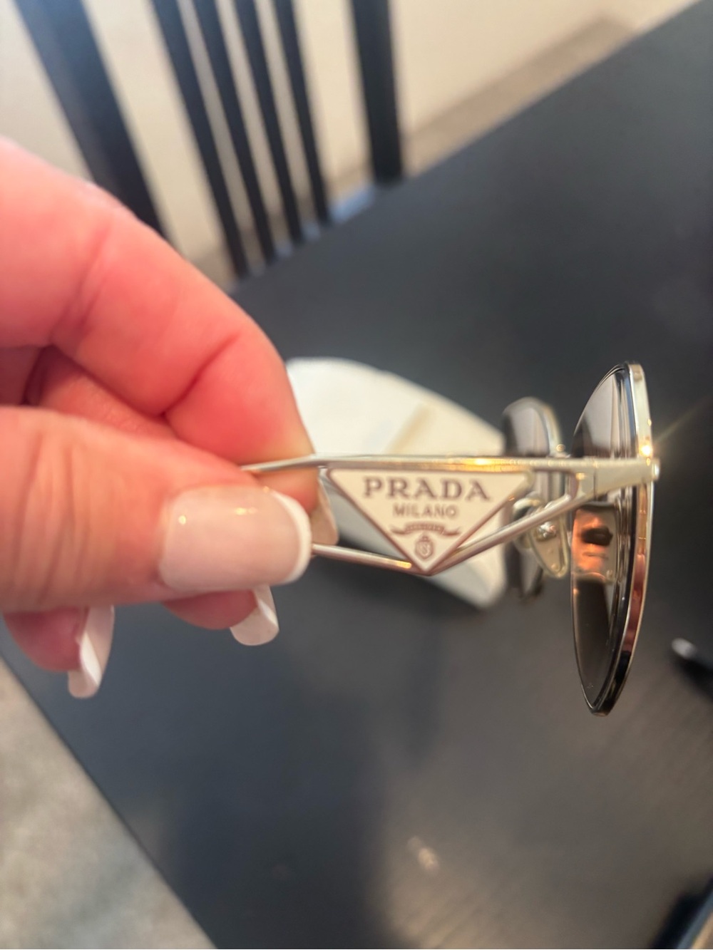 Prada Women Gold Frame Sunglasses with Brown Gradient Lenses - Picture 3 of 8